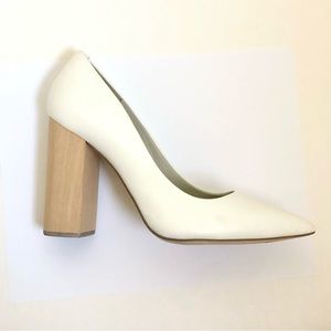 1.state valencia pump off white leather high wooden heel 7.5